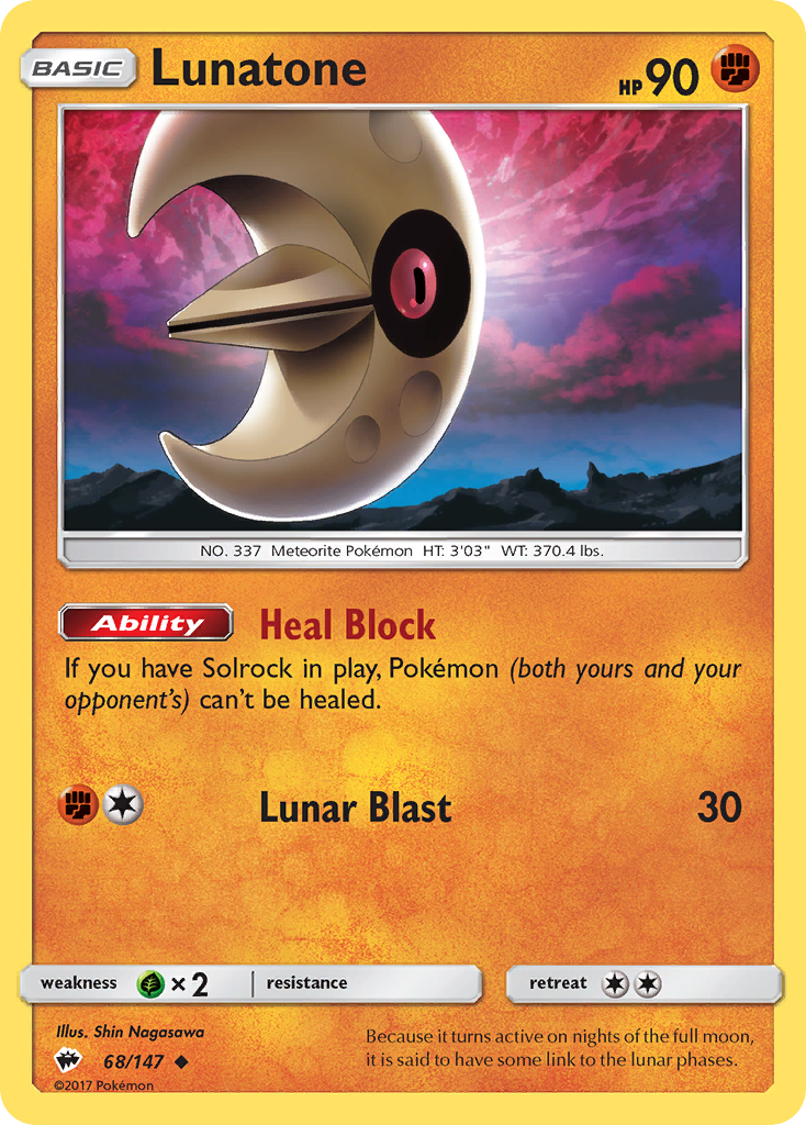 Burning Shadows Lunatone #68/147